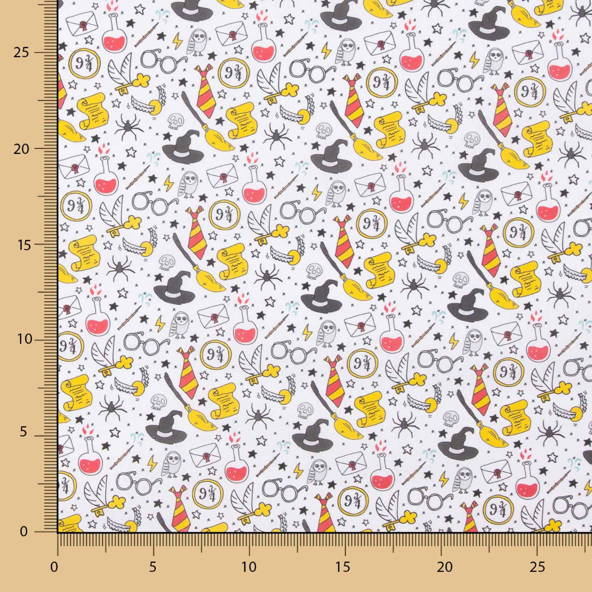 Popeline Coton Harry Potter Blanc - Ribes y Casals