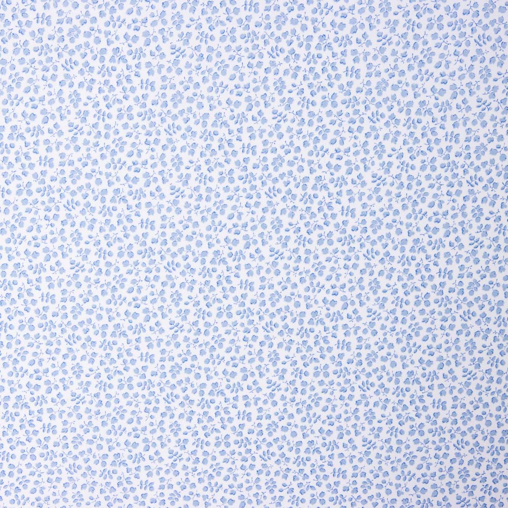 Popeline Coton Bio Fleur Mini Bleu - Ribes y Casals