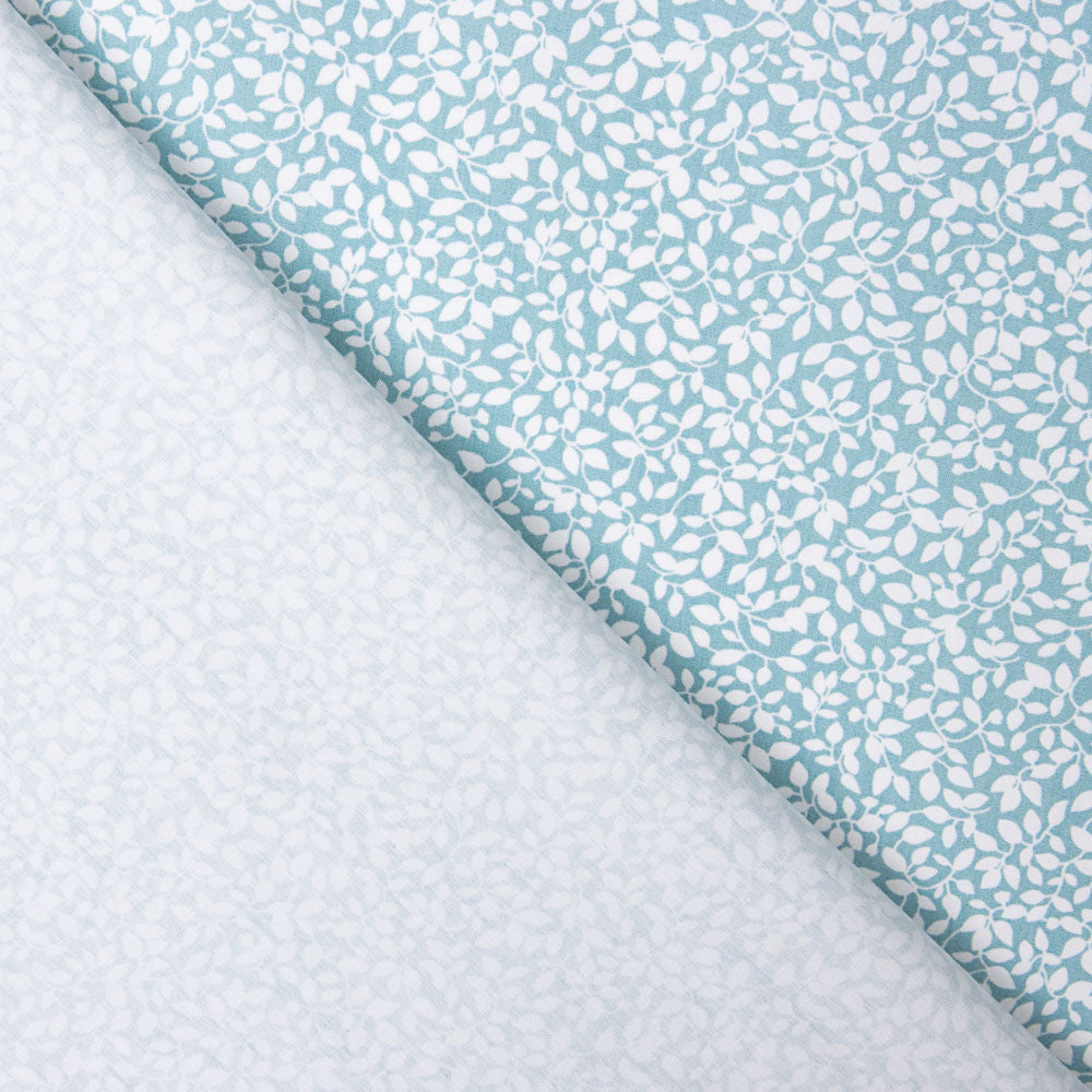 Popeline de Coton Bio Branches Turquoise - Ribes y Casals