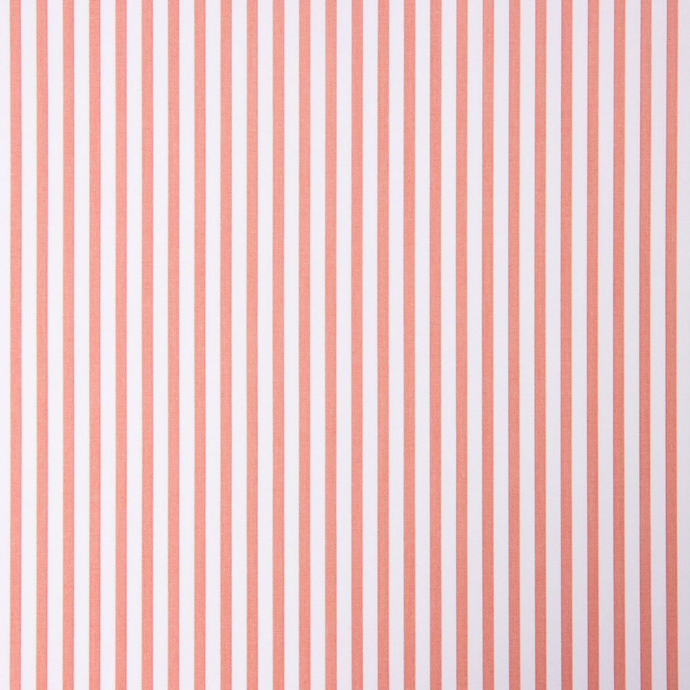 Popeline de coton biologique à rayures papaye - Ribes y Casals