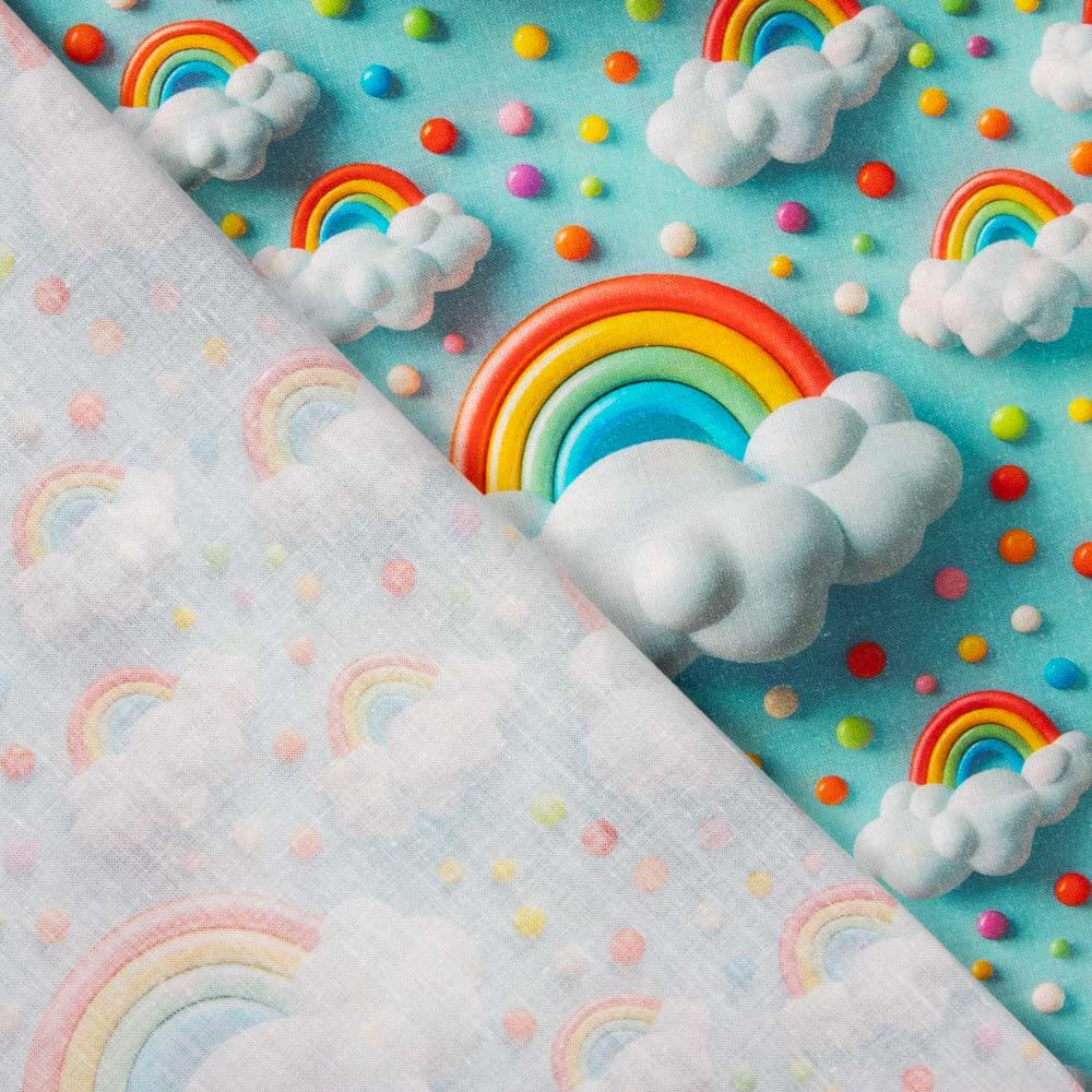 Popeline de coton arc-en-ciel - Ribes y Casals