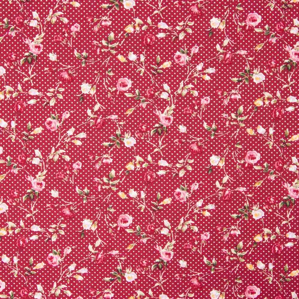 Popeline de coton grenat Roxana - Ribes y Casals