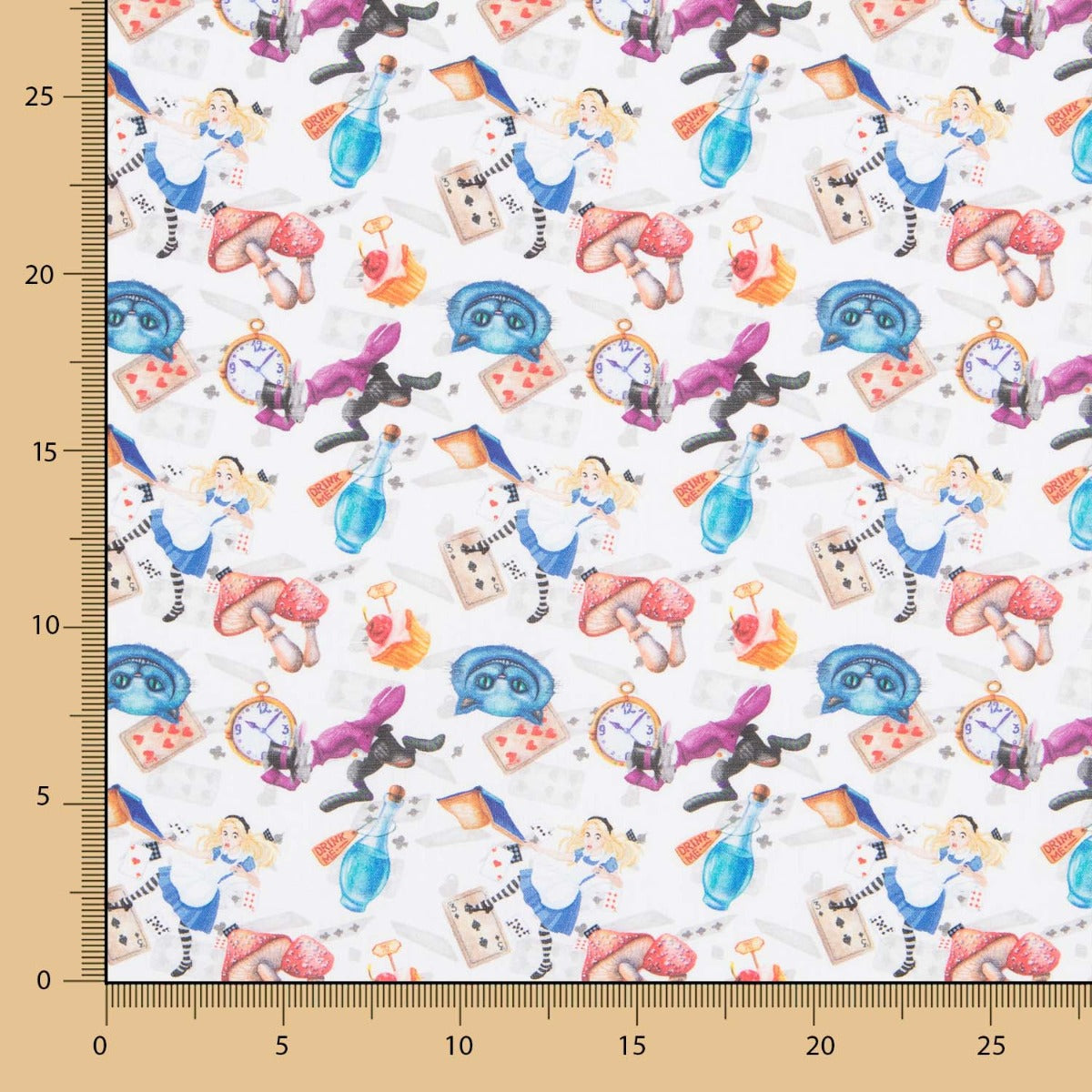 Popeline Coton Alice aux Pays des Merveilles - Ribes y Casals