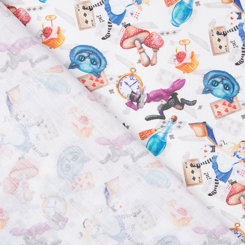 Popeline Coton Alice aux Pays des Merveilles - Ribes y Casals