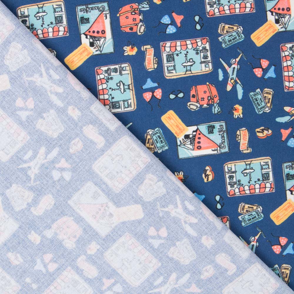 Popeline Coton Jouets Bleu - Ribes y Casals