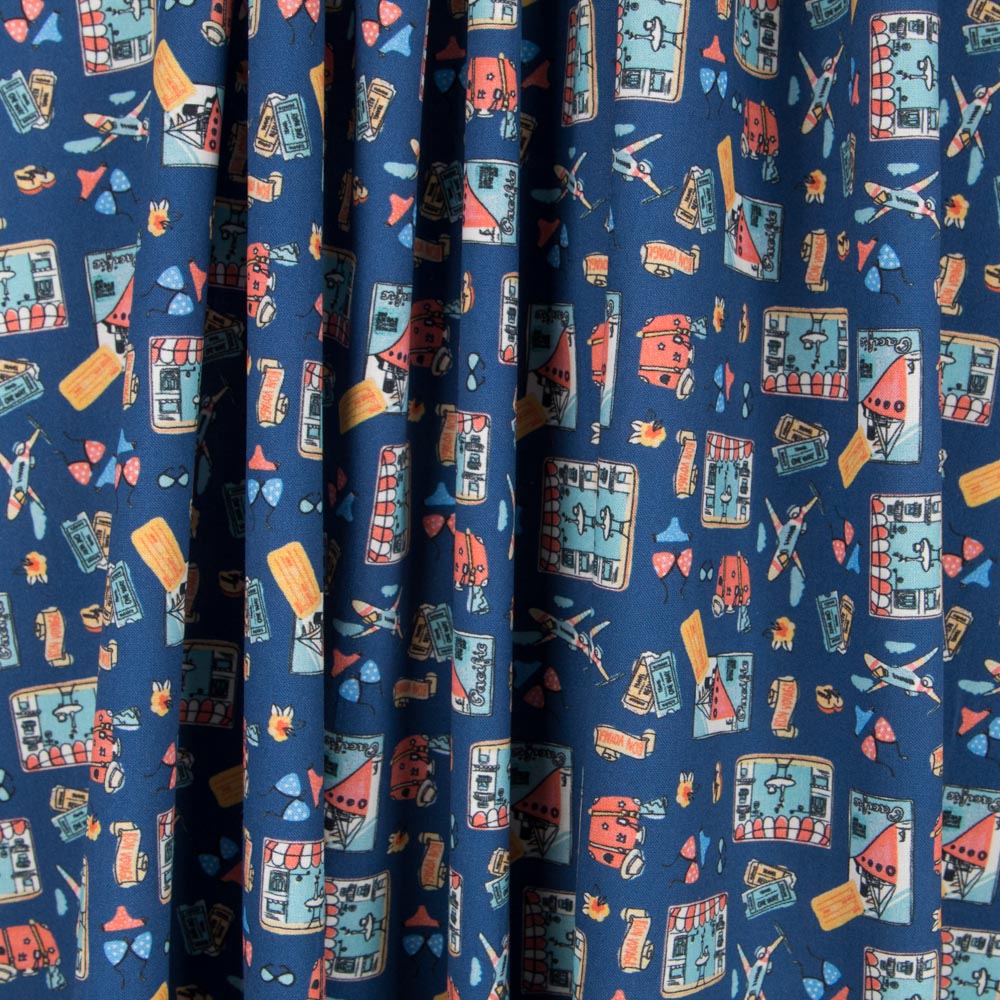 Popeline Coton Jouets Bleu - Ribes y Casals