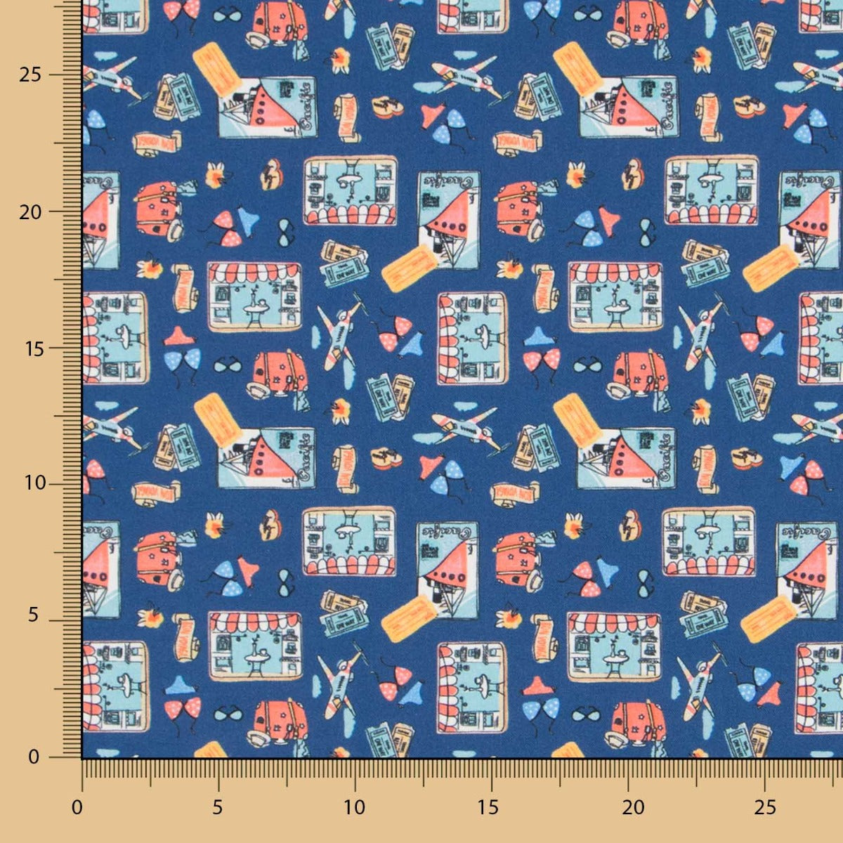 Popeline Coton Jouets Bleu - Ribes y Casals