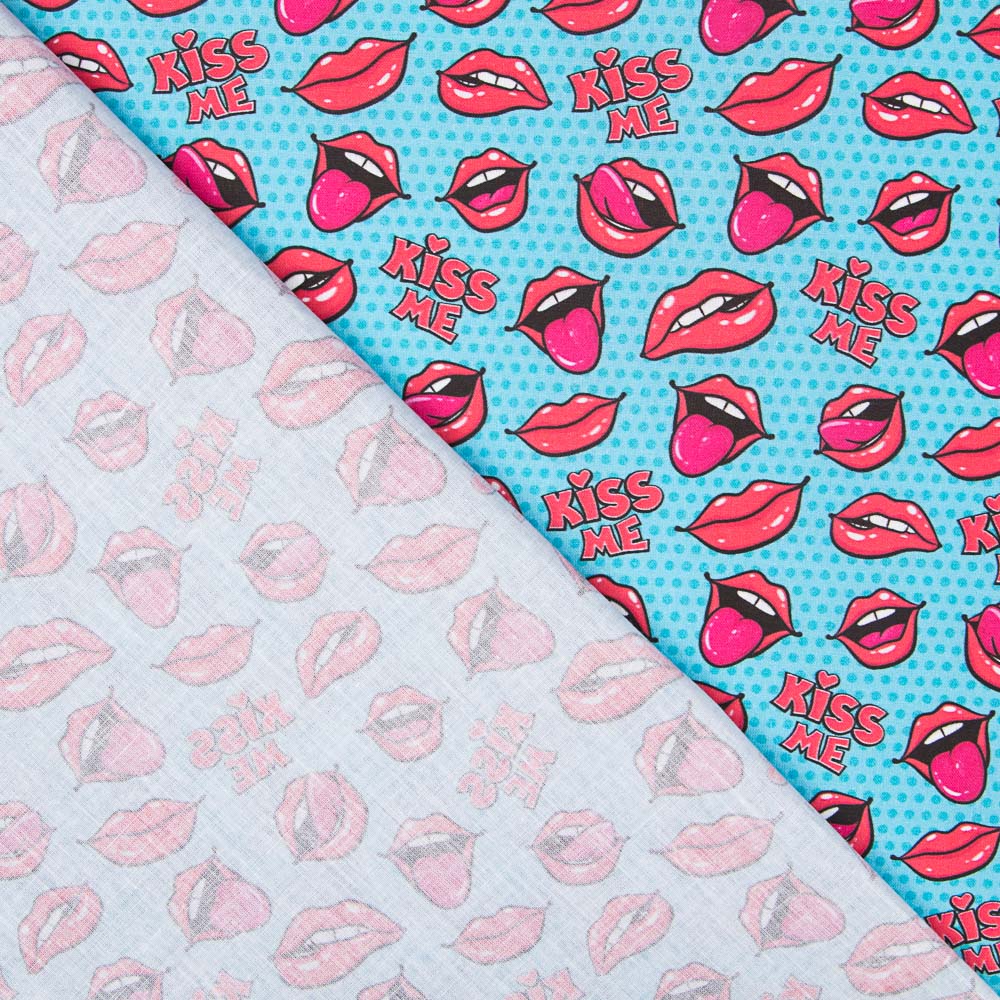Popeline Coton Kiss Me - Ribes y Casals
