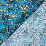 Patchwork Fleurs Batik Américain Turquoise - Ribes y Casals