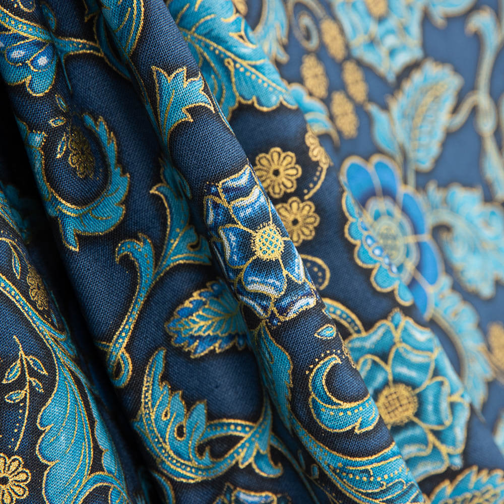 Patchwork Américain Fleurs Turquoise - Ribes y Casals