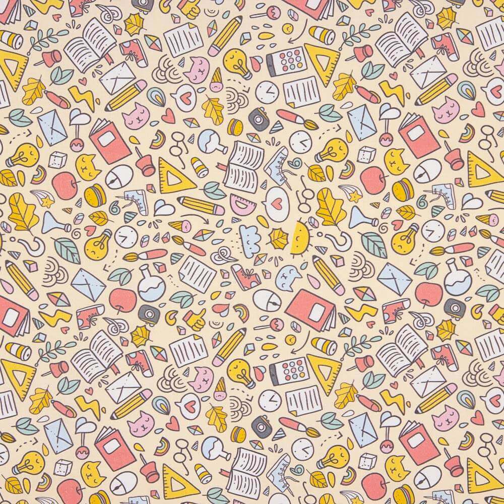 Popeline Coton École Jaune Clair - Ribes y Casals