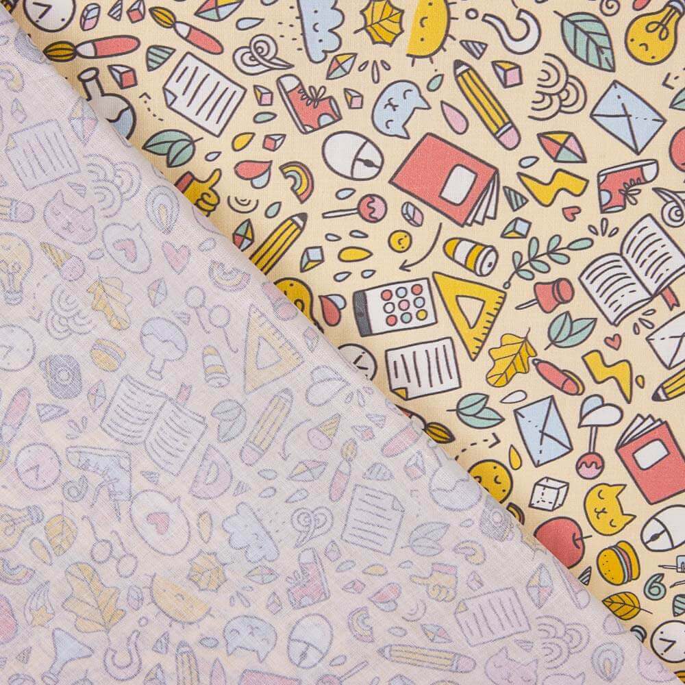 Popeline Coton École Jaune Clair - Ribes y Casals