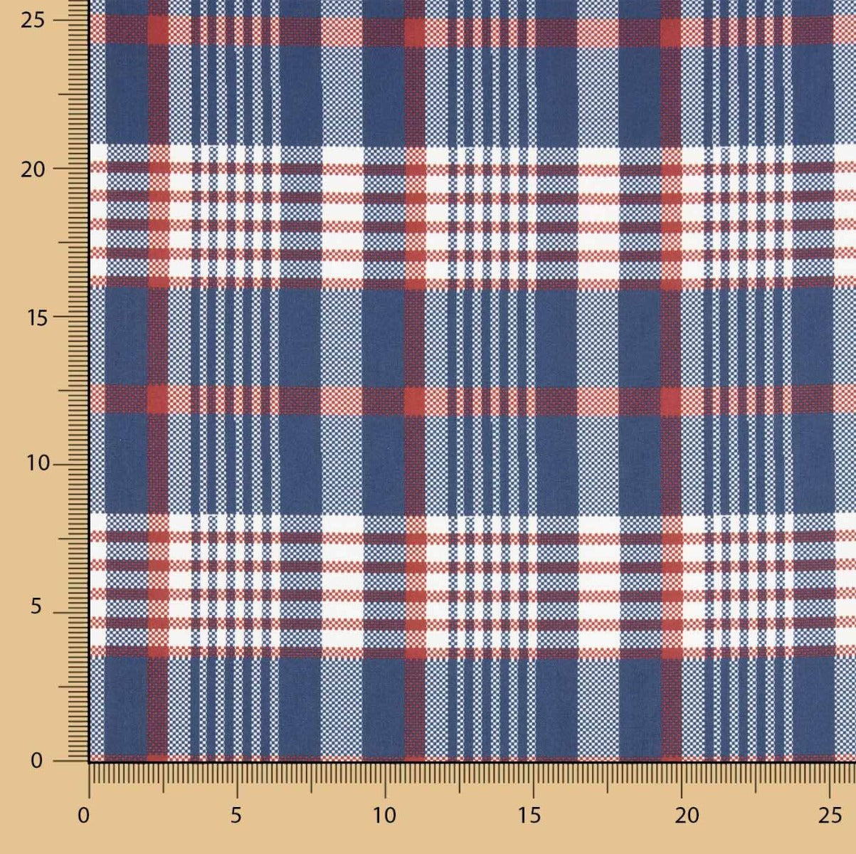 Tissu de popeline de coton à carreaux bleus - Ribes y Casals