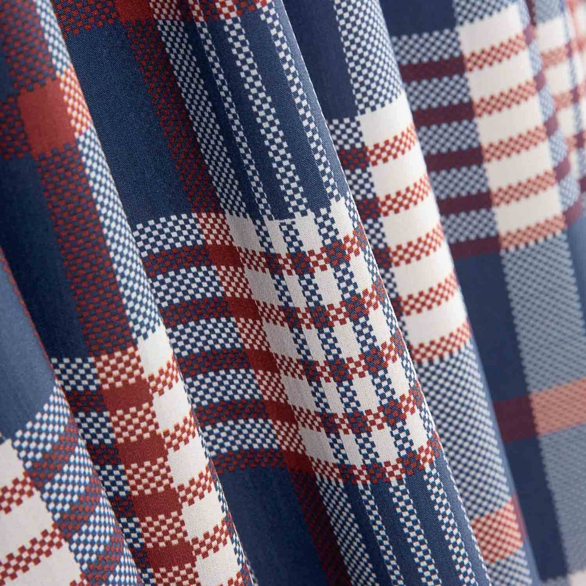 Tissu de popeline de coton à carreaux bleus - Ribes y Casals