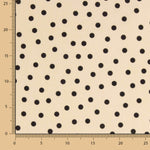 Polaire Popeline Spandex Pois Noir 7mm Beige - Ribes y Casals