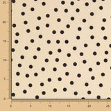 Polaire Popeline Spandex Pois Noir 7mm Beige - Ribes y Casals