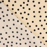 Polaire Popeline Spandex Pois Noir 7mm Beige - Ribes y Casals