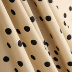 Polaire Popeline Spandex Pois Noir 7mm Beige - Ribes y Casals