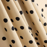 Polaire Popeline Spandex Pois Noir 7mm Beige - Ribes y Casals