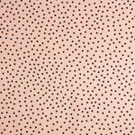 Popeline Polaire Spandex Pois Noir 7mm Rose - Ribes y Casals