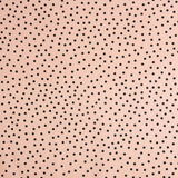 Popeline Polaire Spandex Pois Noir 7mm Rose - Ribes y Casals