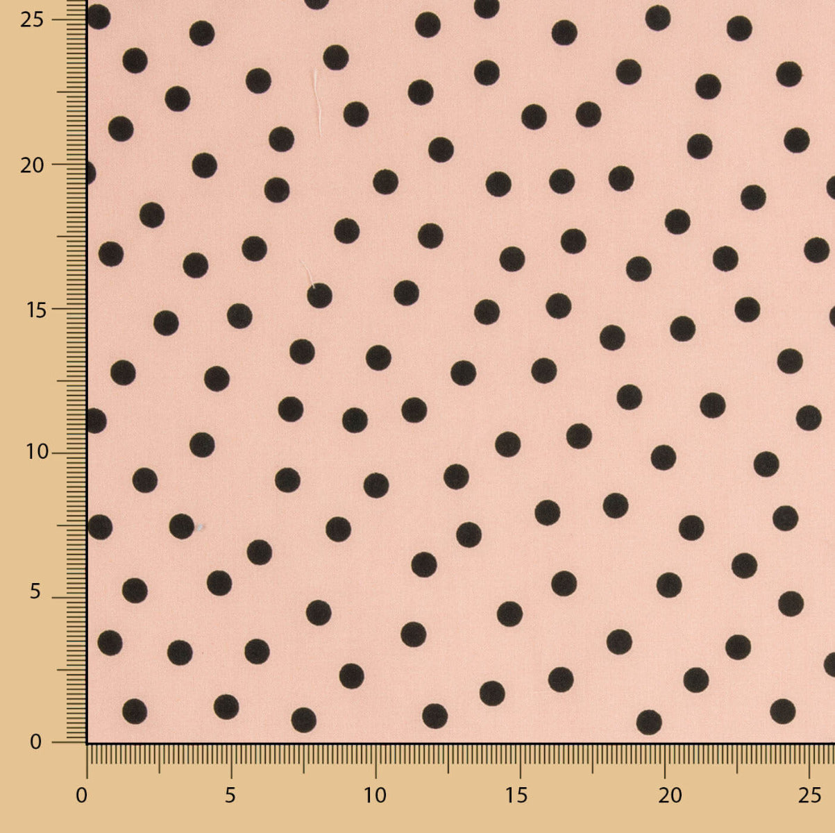 Popeline Polaire Spandex Pois Noir 7mm Rose - Ribes y Casals