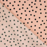 Popeline Polaire Spandex Pois Noir 7mm Rose - Ribes y Casals