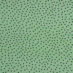 Popeline Popeline Spandex Pois Noir 7mm Vert Sauge - Ribes y Casals