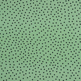 Popeline Popeline Spandex Pois Noir 7mm Vert Sauge - Ribes y Casals