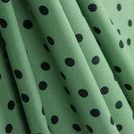 Popeline Popeline Spandex Pois Noir 7mm Vert Sauge - Ribes y Casals
