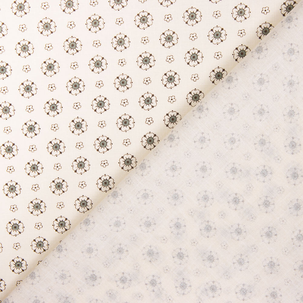 Popeline Fleur Candy Gris - Ribes y Casals