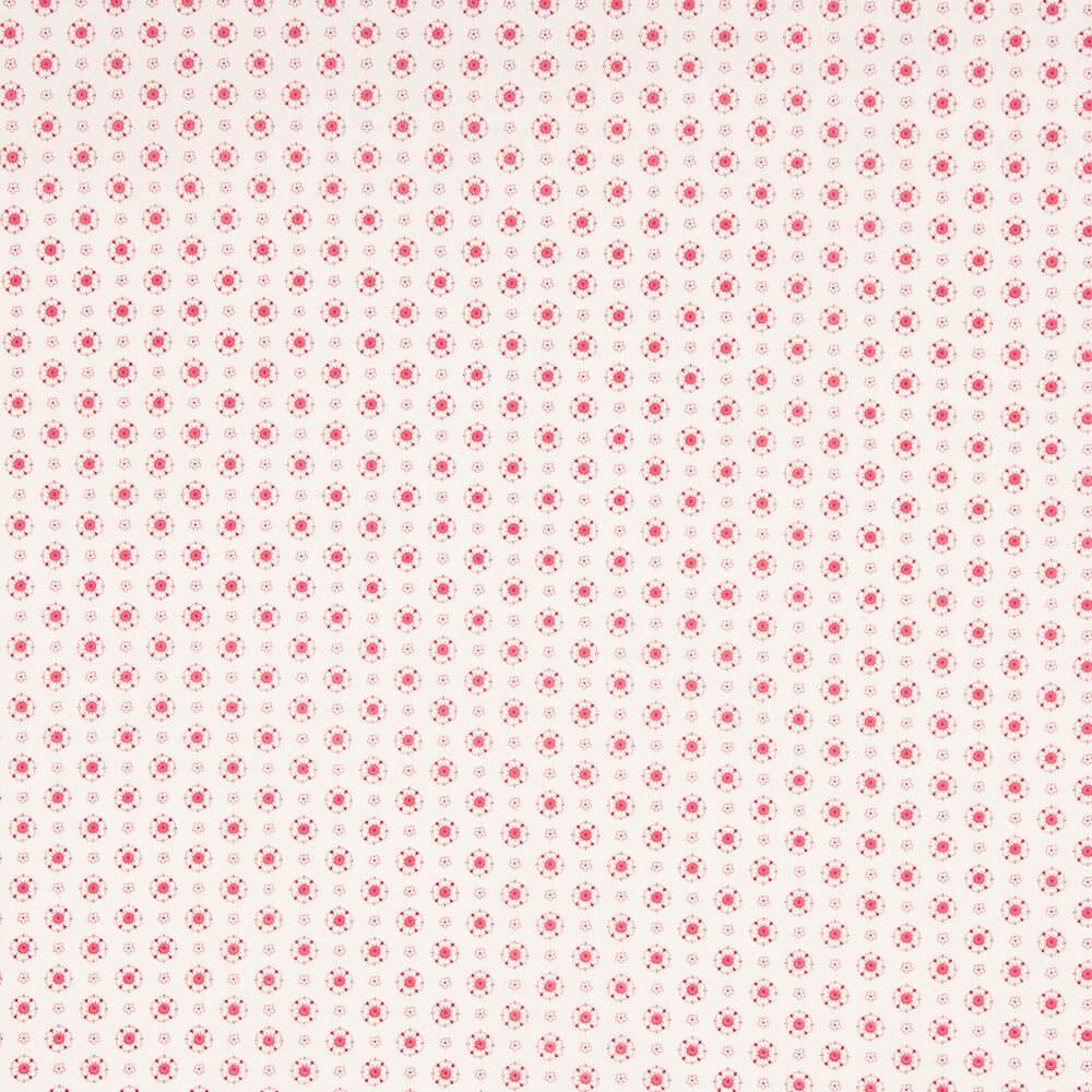 Popeline Fleur Rouge Bonbon - Ribes y Casals