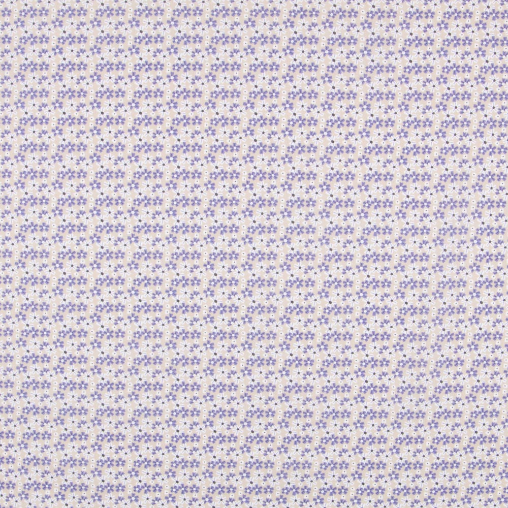 Coton Popeline Fleurs Gris - Ribes y Casals