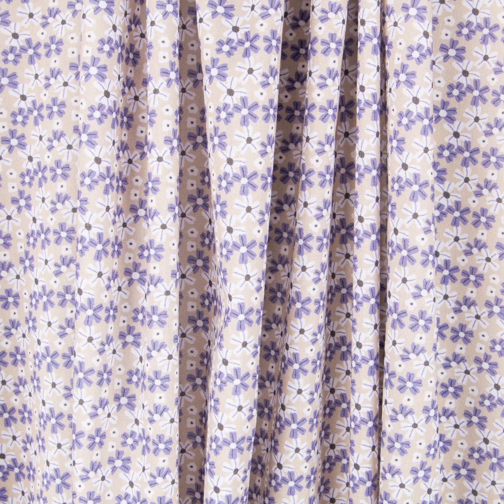 Coton Popeline Fleurs Gris - Ribes y Casals