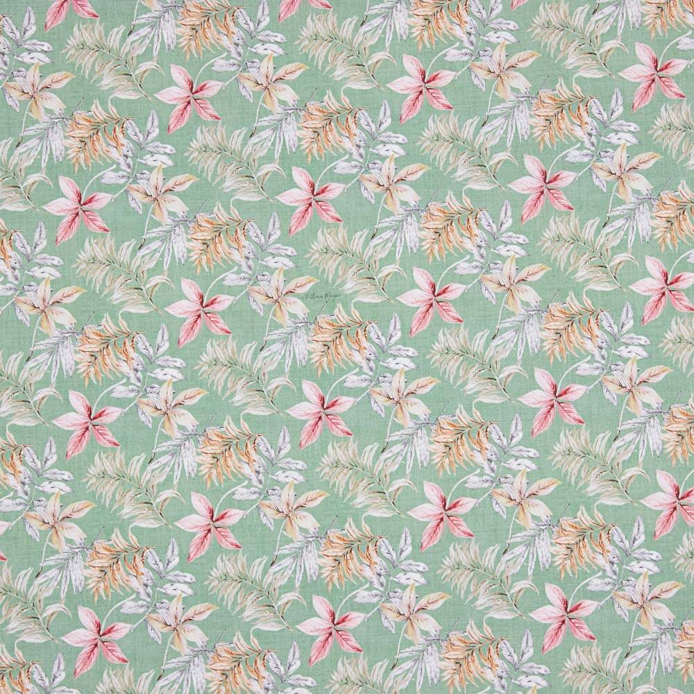 Popeline Coton Tropicale Vert Menthe - Ribes y Casals