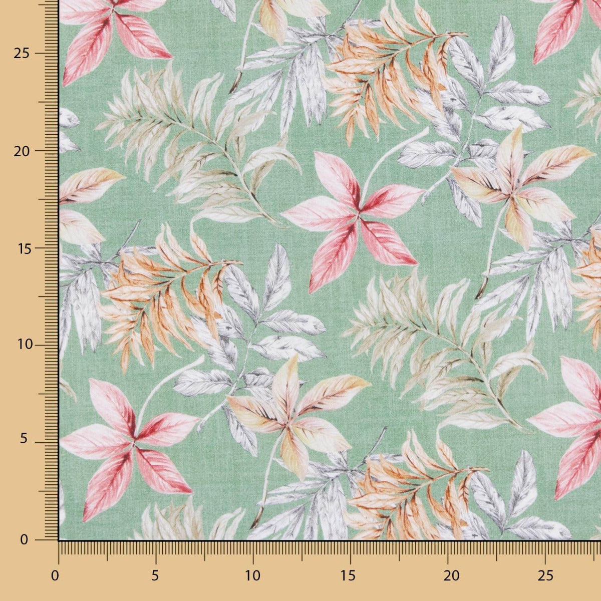 Popeline Coton Tropicale Vert Menthe - Ribes y Casals