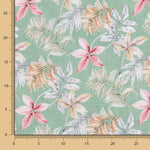 Popeline Coton Tropicale Vert Menthe - Ribes y Casals