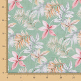 Popeline Coton Tropicale Vert Menthe - Ribes y Casals