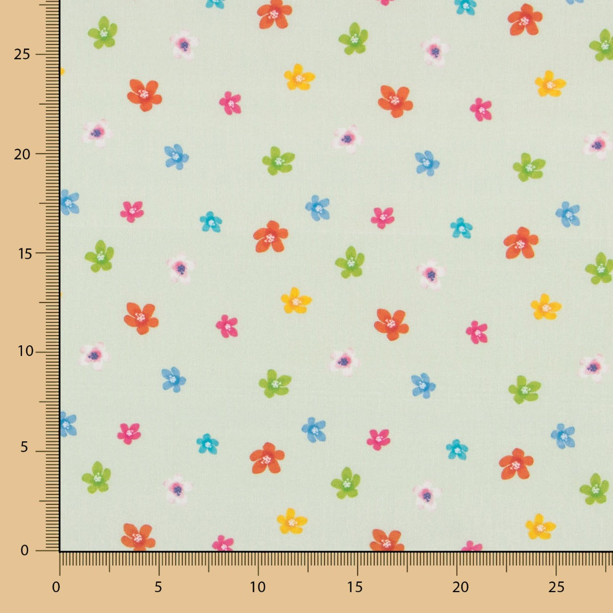 Coton Popeline Fleurs Vert Clair - Ribes y Casals