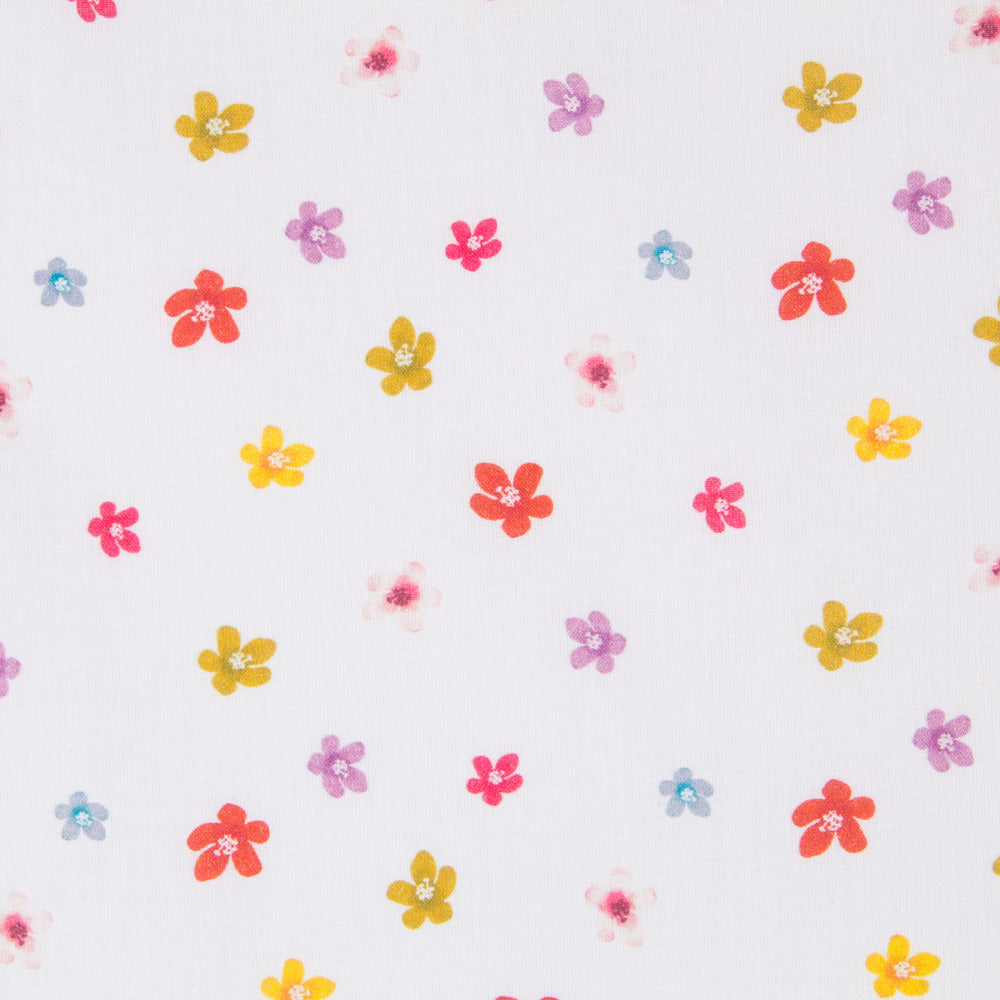 Coton Popeline Fleurs Blanc - Ribes y Casals