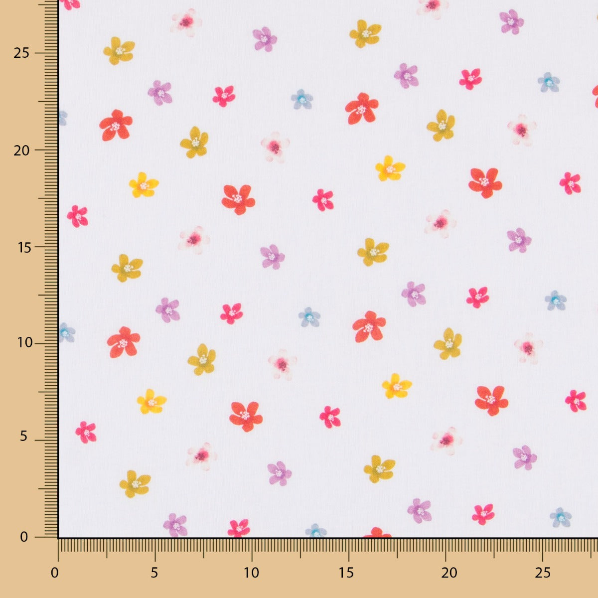 Coton Popeline Fleurs Blanc - Ribes y Casals