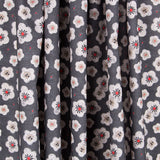 Coton Popeline Fleurs Gris Foncé - Ribes y Casals