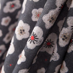 Coton Popeline Fleurs Gris Foncé - Ribes y Casals