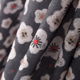 Coton Popeline Fleurs Gris Foncé - Ribes y Casals