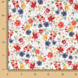 Popeline Fleurs Jardin Blanc - Ribes y Casals