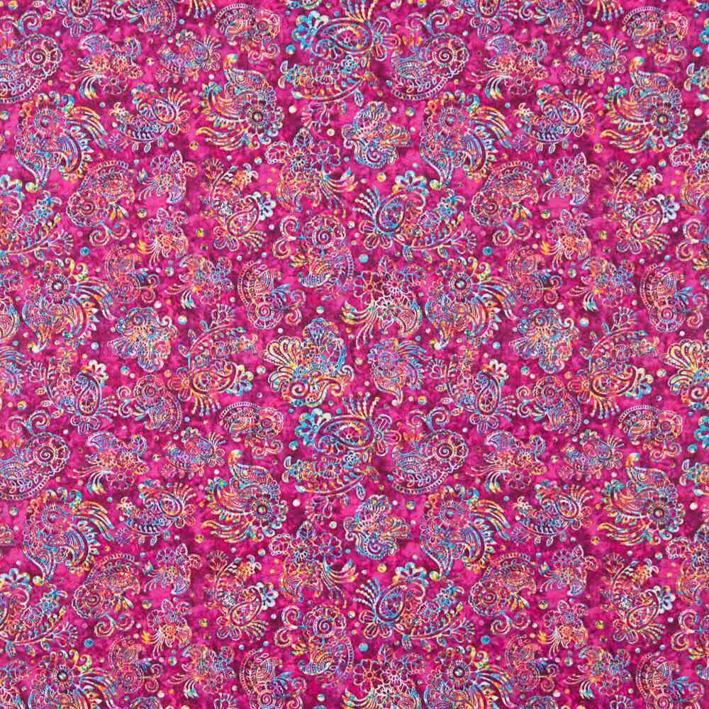 Patchwork Américain Batik Cachemire Fuchsia - Ribes y Casals