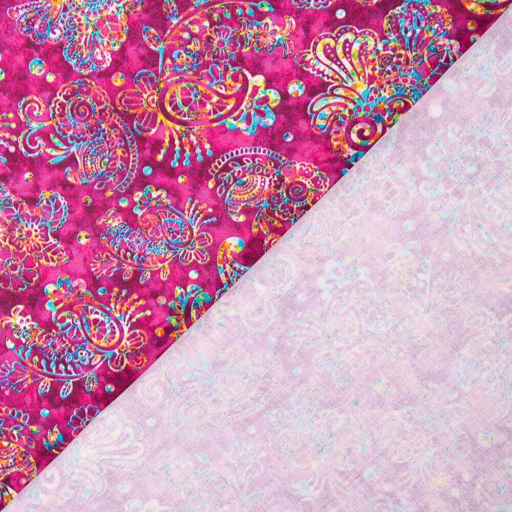 Patchwork Américain Batik Cachemire Fuchsia - Ribes y Casals