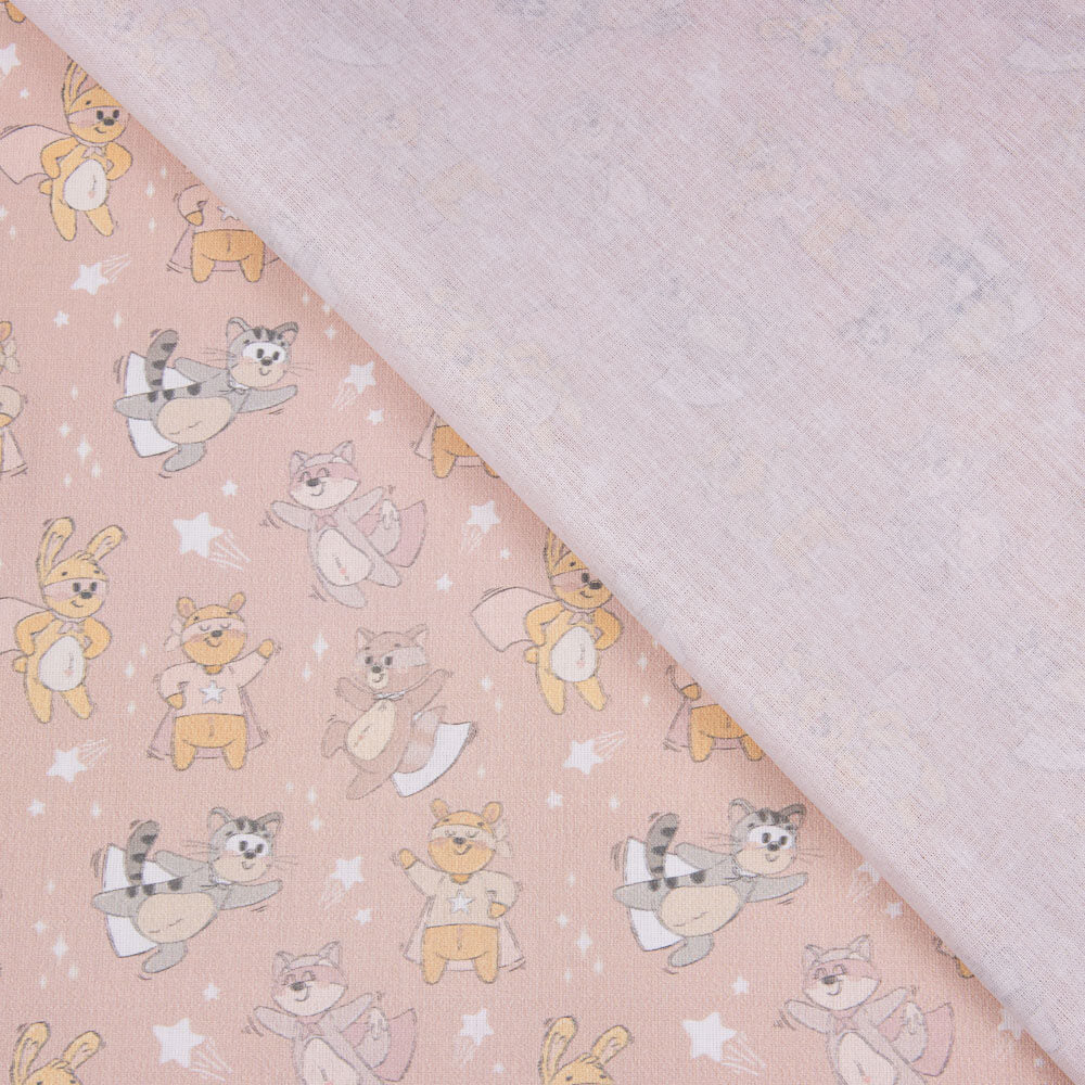 Popeline Coton Cape Chat Rose - Ribes y Casals