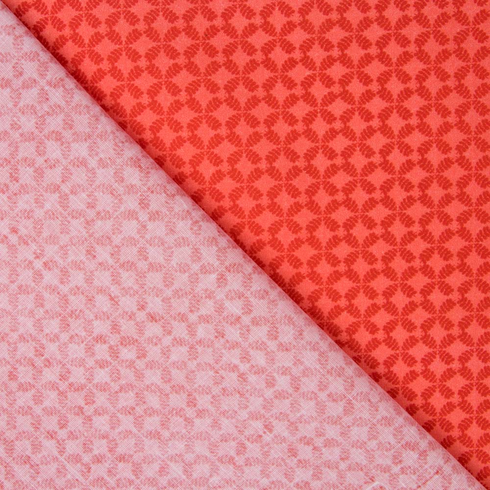 Coton Popeline Géométrique Orange - Ribes y Casals