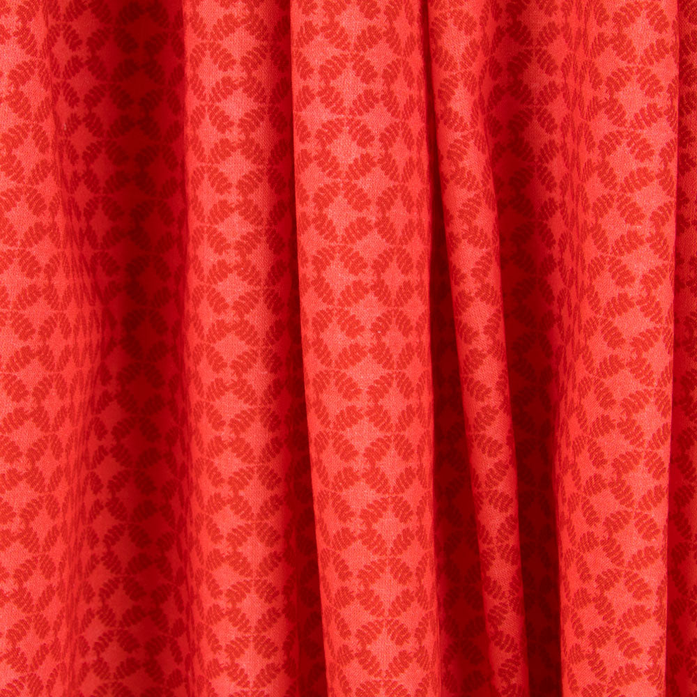 Coton Popeline Géométrique Orange - Ribes y Casals